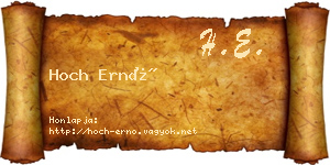 Hoch Ernő névjegykártya